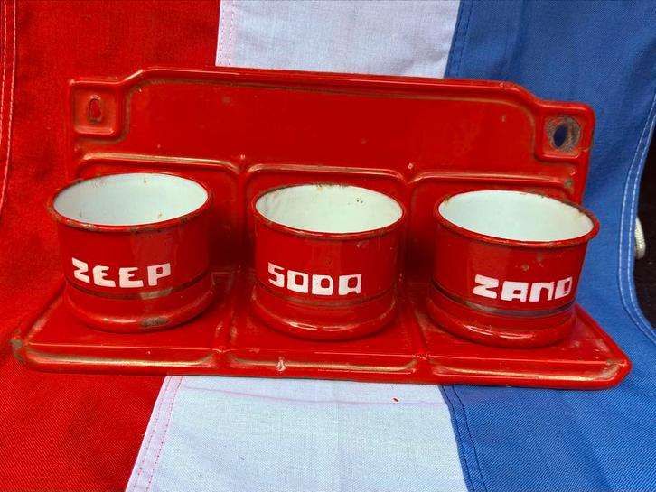 Emaille Zand Zeep Soda Stel, Antiek en Kunst, Antiek | Emaille, Ophalen