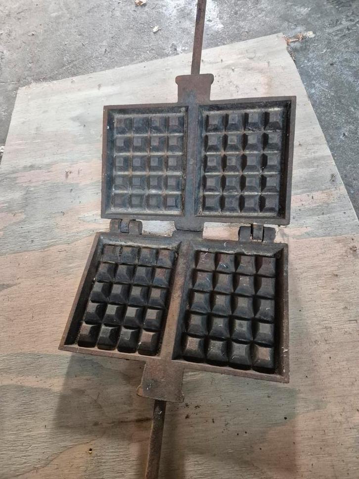 Antiek Wafelijzer - 25x15cm, Antiek en Kunst, Antiek | Keukenbenodigdheden, Ophalen of Verzenden