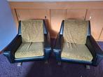 Vintage Fauteuils - Vinyl & Stof, Ophalen, Stof, Gebruikt, Vintage