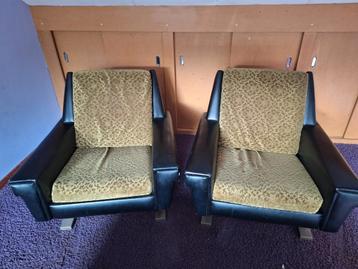 Vintage Fauteuils - Vinyl & Stof beschikbaar voor biedingen