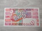UNC biljet 25 gulden Roodborstje, 1989, Postzegels en Munten, Bankbiljetten | Nederland, Ophalen of Verzenden, 25 gulden