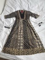 Prachtige jurk meh blokprint uit India S 36 vintage, Zwart, Nieuw, Ophalen of Verzenden, Maat 36 (S)