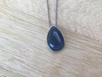 Skagen Zilveren Ketting met donkerblauwe hanger, Ophalen, Zo goed als nieuw, Zilver, Met hanger