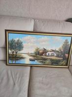 Olieverf Schilderij Landschap 88x48cm, Antiek en Kunst, Kunst | Schilderijen | Klassiek, Ophalen of Verzenden