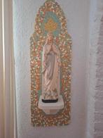 Mooi oud Maria beeld,40 cm hoog, 9x9 cm voetstuk, Ophalen of Verzenden, Gebruikt, Beeld(je)