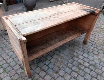 Prachtige antieke bakkerstafel/sidetable,massief eikenhout. beschikbaar voor biedingen