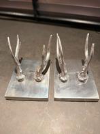 Twee aluminium kapstokken met herten gewei, Gebruikt, Wandhaken, Ophalen of Verzenden, Minder dan 100 cm