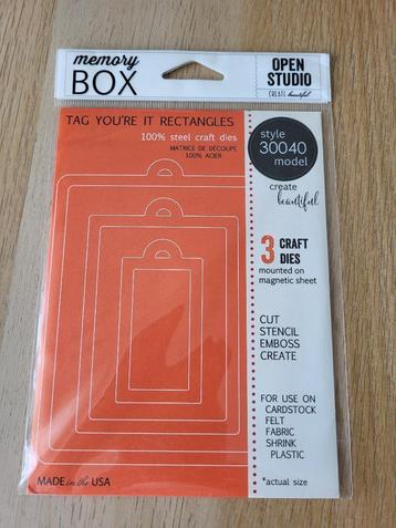 Memory Box Metal Dies Tag You're It Rectangles #30040 beschikbaar voor biedingen
