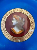Antiek Portret Bord met Zilveren beugel K.P.M ?, Antiek en Kunst, Ophalen of Verzenden