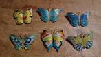 6 Emaille Vlinder Broches, Overige materialen, 4 tot 7 cm, Overige kleuren, Ophalen of Verzenden