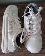Goede wit/gouden sneakers Tommy Hilfiger, maat 36, Wit, Ophalen of Verzenden, Sneakers of Gympen, Gedragen