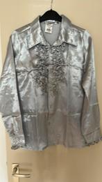 Disco blouse zilver. Mt 164  z.g.a.n., Ophalen of Verzenden, Zo goed als nieuw, Jongen of Meisje, Overhemd of Blouse
