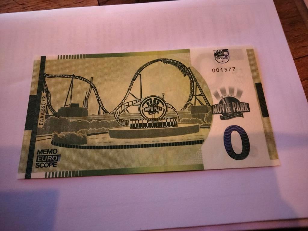 0 Euro Biljet - Movie Park Germany, Verzamelen, Ophalen of Verzenden, Zo goed als nieuw