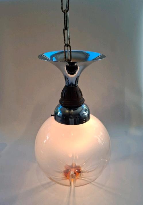 Grote Vintage Mazzega Hanglamp, Huis en Inrichting, Lampen | Hanglampen, Zo goed als nieuw, Minder dan 50 cm, Glas, Ophalen of Verzenden