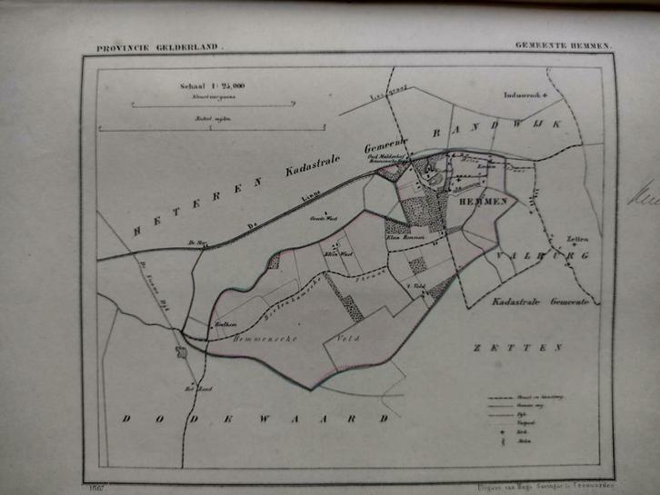 098/ Hemmen /  Boelhem / Klein Wust/ Litho 1867 Kuyper GLD, Antiek en Kunst, Kunst | Litho's en Zeefdrukken, Ophalen of Verzenden
