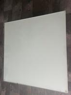 Witte bloktafel met glasplaat, Ophalen, Gebruikt