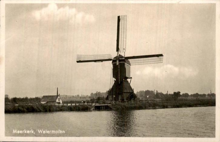 Meerkerk- Watermolen, Verzamelen, Ansichtkaarten | Nederland, Gelopen, Noord-Holland, Voor 1920, Ophalen of Verzenden