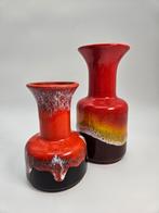 2 Jasba Trompet Vazen - Vintage Keramiek, Gebruikt, Aardewerk of Porselein, Ophalen of Verzenden, Minder dan 50 cm