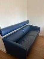 Blauwe lederen  3 zits bank Leolux Patachou, Ophalen, Gebruikt, 75 tot 100 cm, 200 tot 250 cm