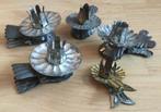 5 Brocante kerstboom kaarsjes houders, Ophalen of Verzenden, Gebruikt