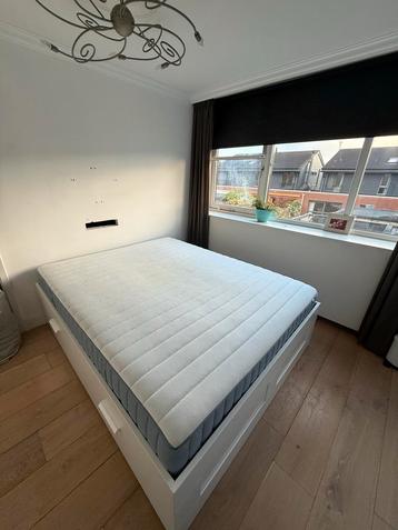 IKEA Brimnes bed 160x200 met lades en matras