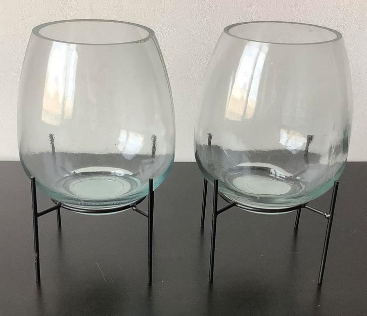 Glazen Vazen of Kandelaars, Huis en Inrichting, Woonaccessoires | Vazen, Zo goed als nieuw, Overige kleuren, Minder dan 50 cm