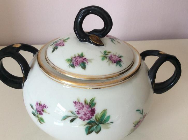 Oude Brocante Antieke Suikerpot Bloemen Rozen Servies, Antiek en Kunst, Antiek | Servies compleet, Ophalen
