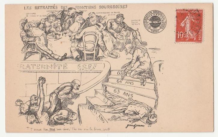 Pensioenen voor burgers.  Illustrateurs.    1910., Verzamelen, Ansichtkaarten | Themakaarten, Gelopen, Voor 1920, Overige thema's