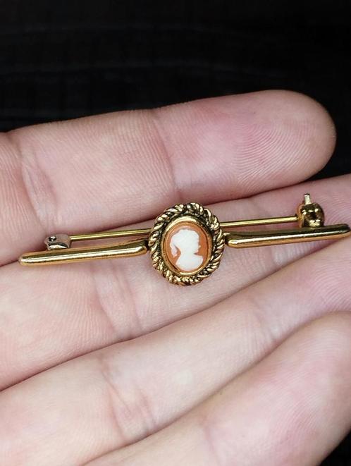 zeer mooie vintage broche bar Cameo, Sieraden, Tassen en Uiterlijk, Broches, Zo goed als nieuw, Overige materialen, Ophalen of Verzenden