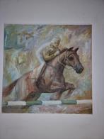 Spring parcour Gesigneerd Poen de Wijs olie werk op doek, Antiek en Kunst, Kunst | Schilderijen | Klassiek, Ophalen