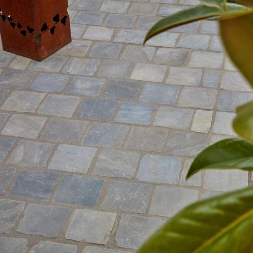Kandla Grey 14x14x5/7 cm gekapt - TOPPRIJS, Tuin en Terras, Tegels en Klinkers, Nieuw, Terrastegels, Natuursteen, Ophalen