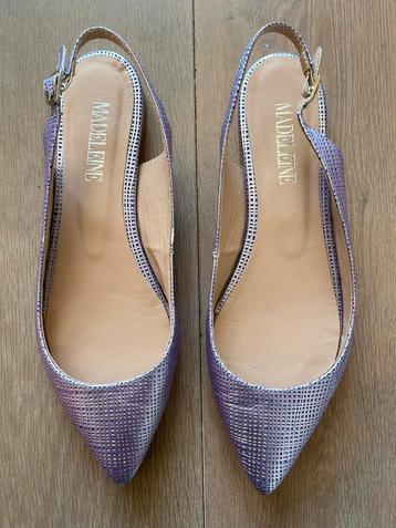 Nieuwe lila 40 leren Madeleine ballerina’s slingback beschikbaar voor biedingen