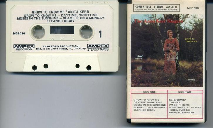 The Anita Kerr Singers – Grow To Know Me 10 nrs cassette, Cd's en Dvd's, Cassettebandjes, Zo goed als nieuw, Origineel, Pop, 1 bandje