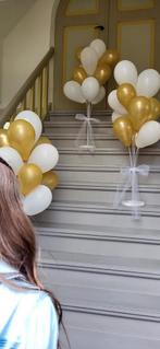 Ballon houders standaards vlaggenlijn goud, Ophalen of Verzenden, Zo goed als nieuw, Versiering, Geboorte of Huwelijk