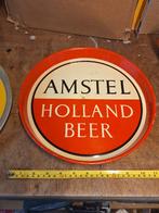 Oud metalen dienblad Amstel bier Holland jaren 60/ 70, Ophalen of Verzenden, Gebruikt, Reclamebord