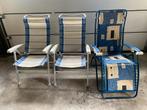 2 Dukdalf stoelen + 1 verstelbare ligstoel, Ophalen, Gebruikt, Aluminium, Inklapbaar