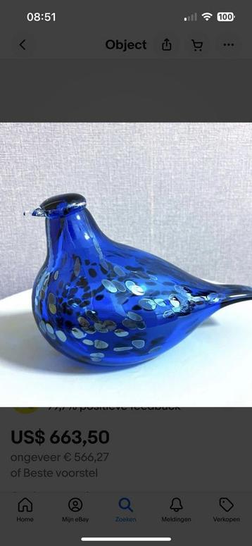 Oiva  Toikka Blue Sapphire. Genummerd 193 van 500 beschikbaar voor biedingen