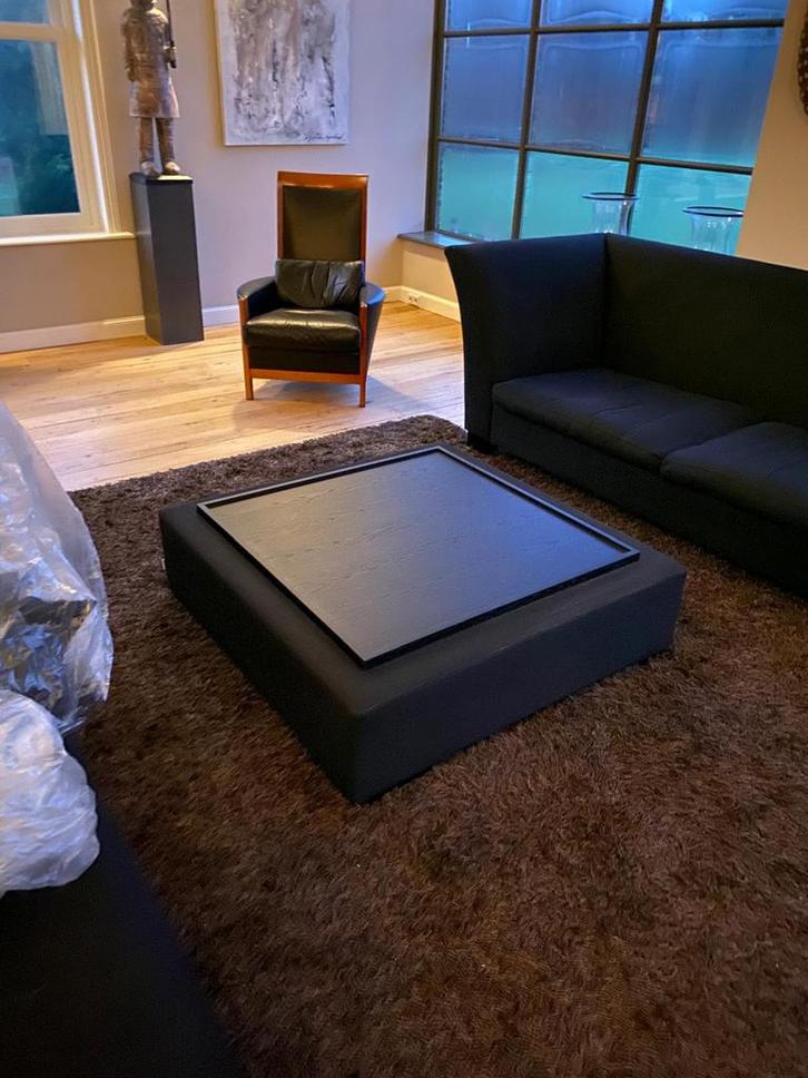 Zwarte salontafel, Huis en Inrichting, Tafels | Bijzettafels, 60 cm of meer, 75 cm of meer, Overige materialen, Ophalen