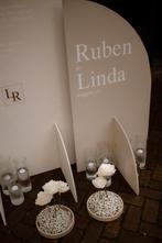 Decoratie bruiloft - welkomstbord etc., Hobby en Vrije tijd, Feestartikelen | Verhuur, Ophalen, Zo goed als nieuw, Geboorte of Huwelijk