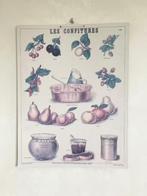 Vintage Franse wandplaat / schoolplaat - Les Confitures, Ophalen of Verzenden