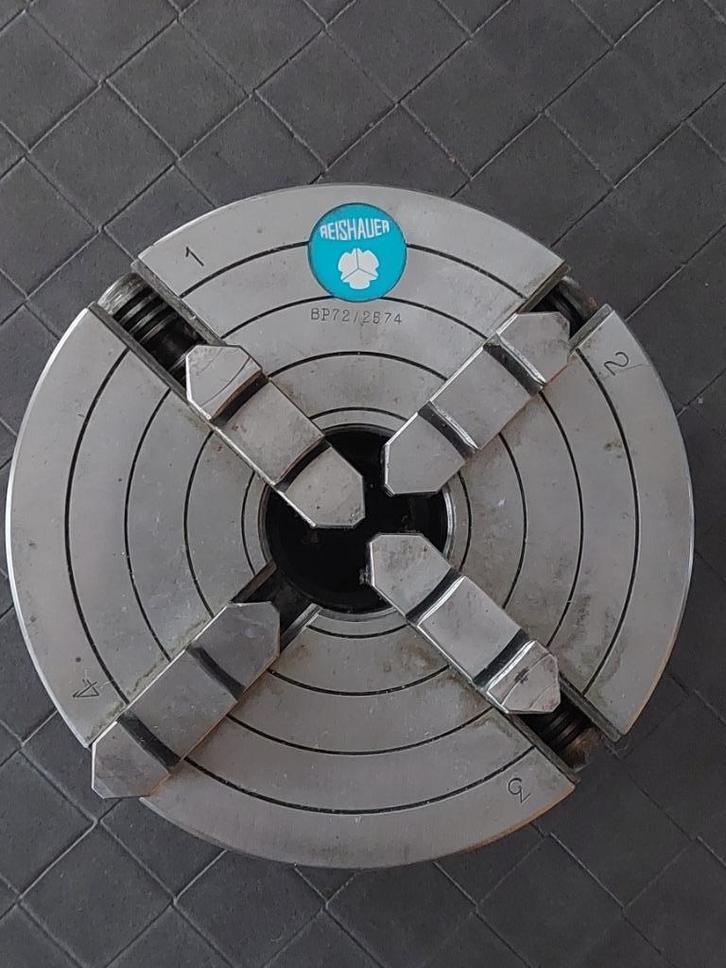 4 Klauw. Reishauer. Vierklauwplaat. Schaublin opname., Doe-het-zelf en Verbouw, Draaibanken, Zo goed als nieuw, Metaaldraaibank