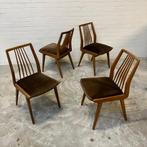 Retro vintage design Casala stoelen jaren 60 eetkamerstoelen, Ophalen, Gebruikt, Bruin