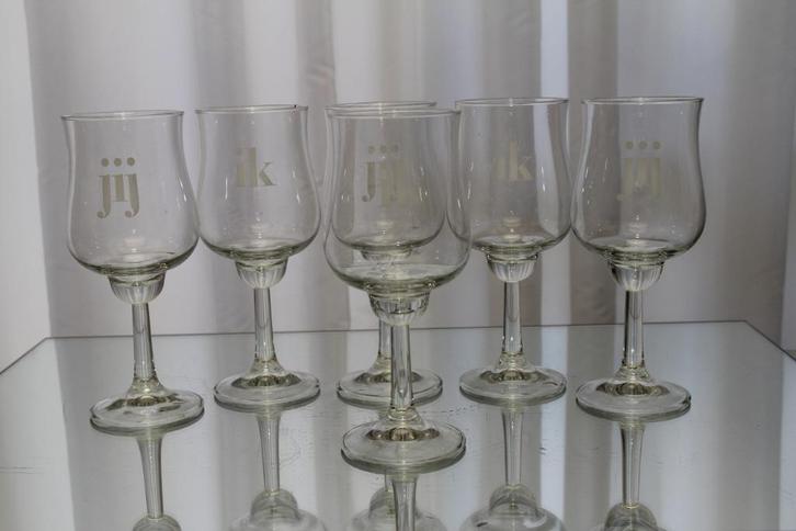 Leerdam Ambasador Ik/Jij bierglazen, Antiek en Kunst, Antiek | Glas en Kristal, Ophalen