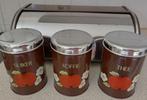 Set 3 oude leuke retro blikken set koffie thee suiker+extra?, Ophalen of Verzenden, Gebruikt, Overige, Overige merken