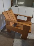 (lounche)stoel met bijzettafel /salontafel model rietveld, Huis en Inrichting, Ophalen, Kubisme, Bruin, Zo goed als nieuw