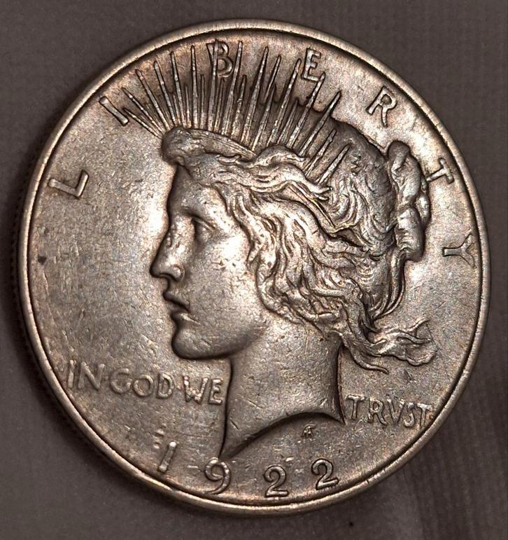 1922 Peace Dollar - Amerikaanse Zilveren Dollar, Postzegels en Munten, Munten | Nederland, Losse munt, Overige waardes, Vóór koninkrijk