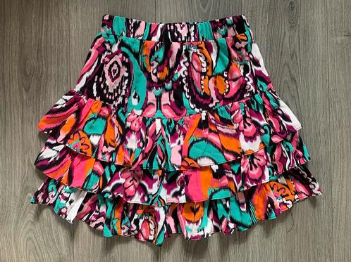 ivivi dames multicolor boho ibiza ruffle skirt rok mt S, Kleding | Dames, Rokken, Zo goed als nieuw, Maat 36 (S), Roze, Knielengte