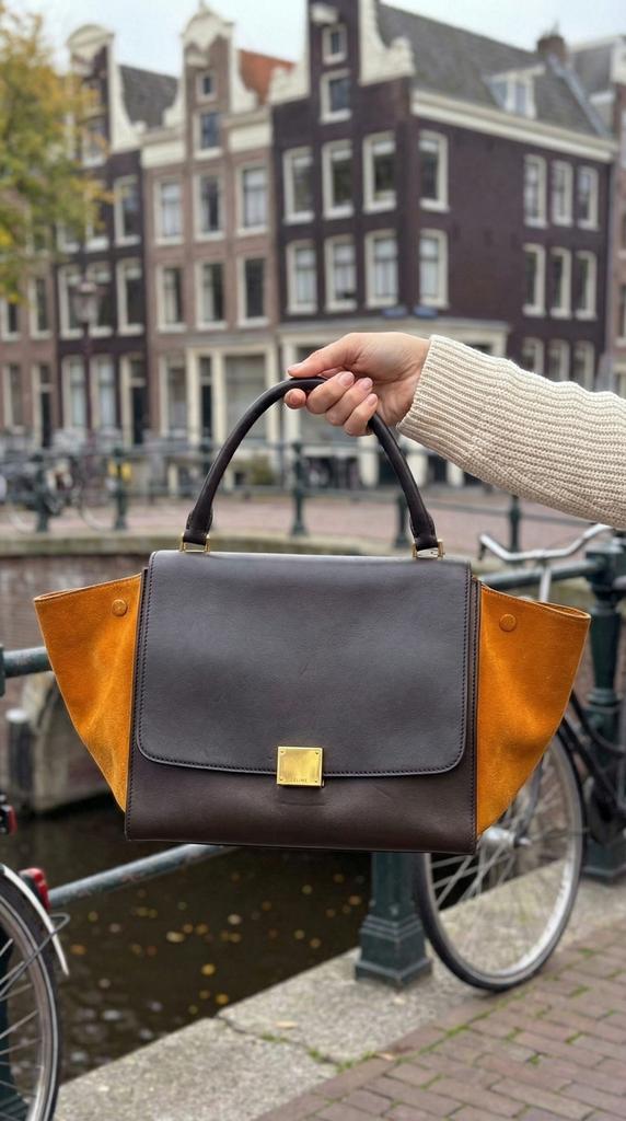 Céline Trapèze Handtas Tri-Color, Sieraden, Tassen en Uiterlijk, Tassen | Damestassen, Ophalen of Verzenden, Gebruikt, Overige kleuren