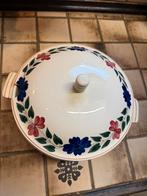 Oud boerenbont Maestrichts aardewerk soepterrine dekschaal, Antiek en Kunst, Ophalen