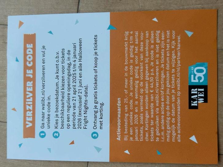 Walibi Kortingscode - 50% op 2e ticket, Tickets en Kaartjes, Kortingen en Cadeaubonnen, Drie personen of meer, Pretpark, Kortingsbon